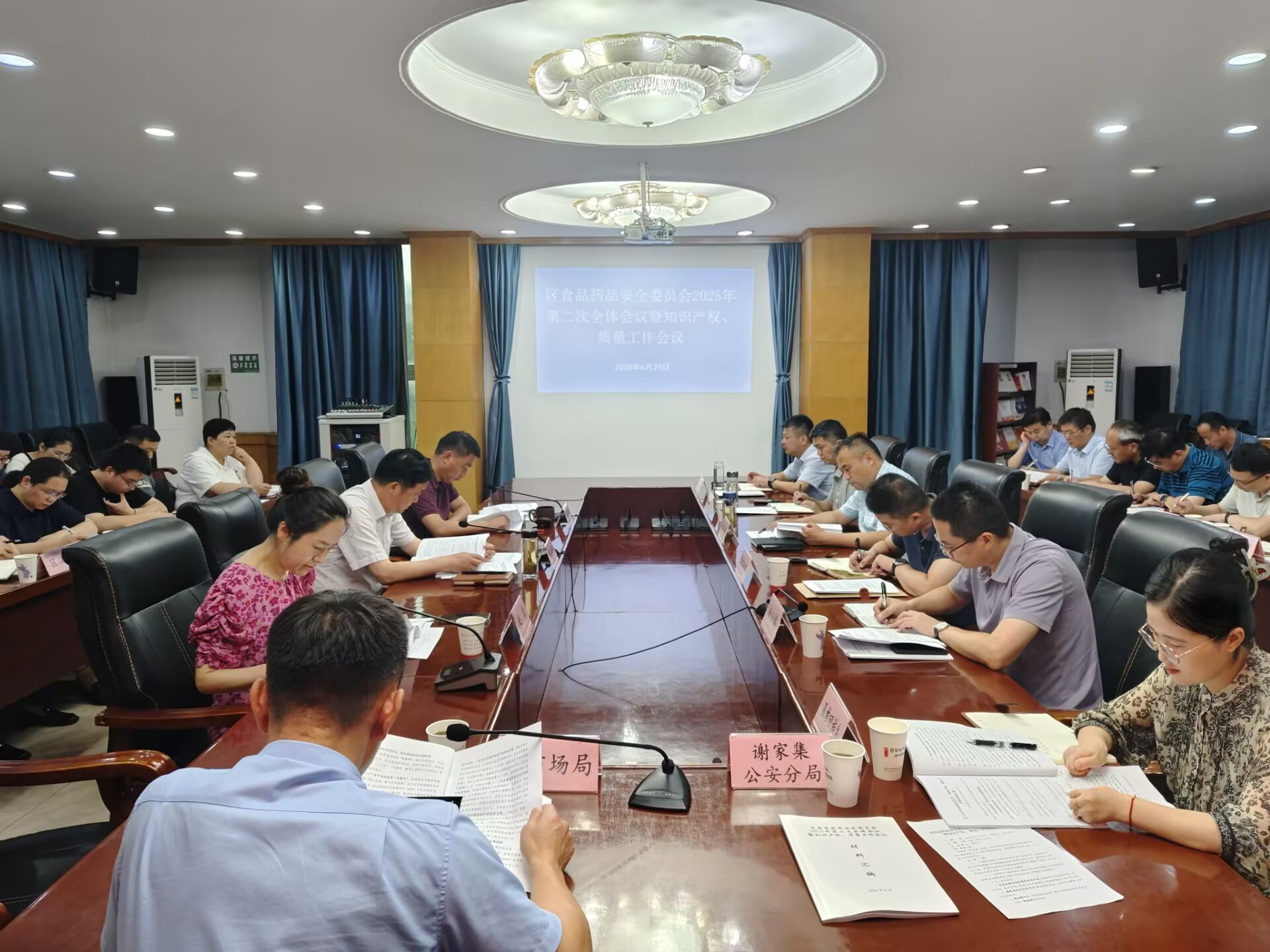 谢家集区召开食品药品安全委员会2025年第二次全体会议暨知识产权、质量工作会议